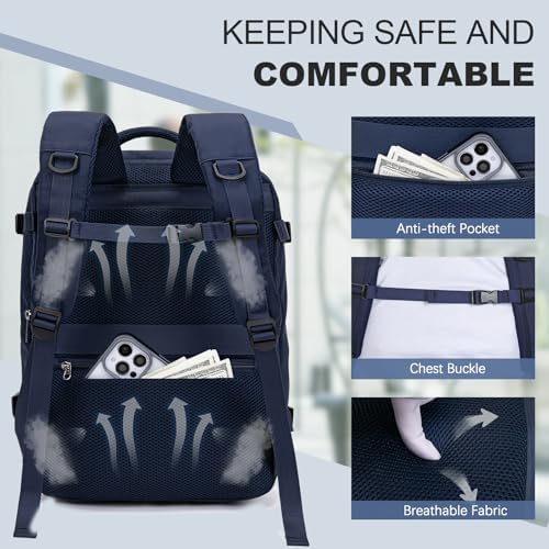 for Easyjet Cabin Bag 45x36x20, Travel Backpack with TSA Approved Clear Bag, Carry-ons Cabin Backpack for Travelling Underseat Cabin Bag Laptop Backpacks Luggage Set - Image 4