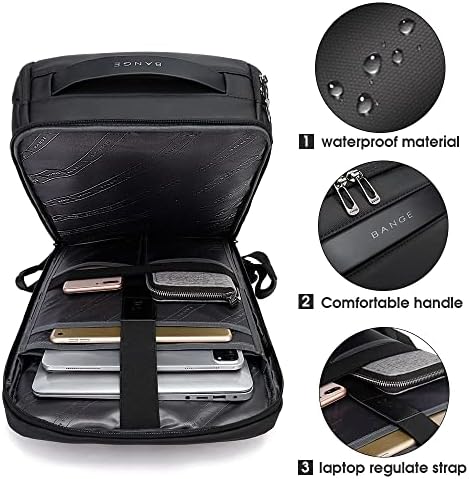 BANGE Backpack Business Smart Backpack Waterproof fit 15.6 Inch Laptop Backpack with USB Charging Port,Travel Durable Backpack - Image 3