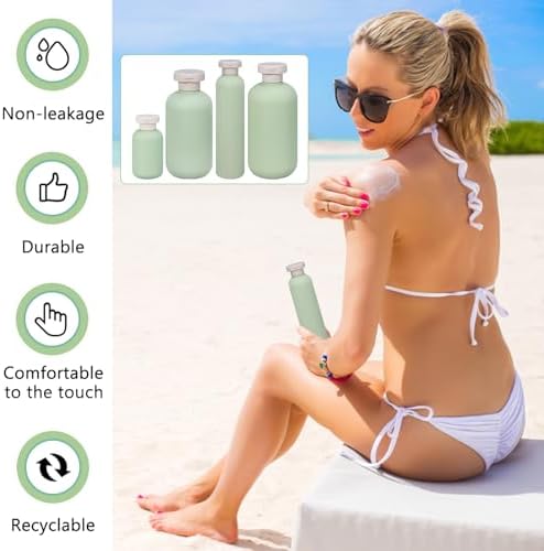 Travel Bottle for Toiletries 100ML/200ML/260ML/300ML,Forreen 4 Pack Squeeze Bottles Empty Plastic Soft Reusable LeakProof Travel Containers Empty Bottles for Shampoo Creams Lotion - Image 4
