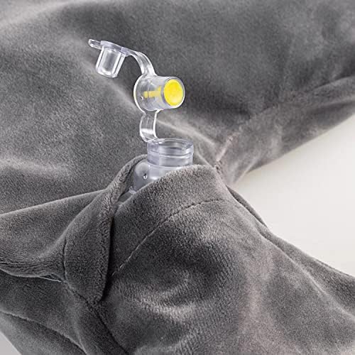 Inflatable Travel Pillow - 100% Soft Velvet Neck Support for Traveling, Airplanes, Trains, Cars, and Offices with Compact Carrying Bag, Breathable and Washable Cover, Ideal for Adult Sleepers (Grey) - Image 6