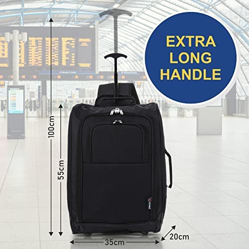 5 Cities 21"/55cm Backpack Trolley Bag Carry On Lightweight Travel Cabin Approved with Shoulder Straps Wheels Suit Case Hand Luggage with 2 Year Warranty - Image 7
