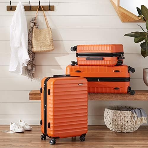 Amazon Basics Hardside Luggage ABS Hard-Shell Spinner/Suitcase with 4 Wheels, 78 cm, Burnt Orange - Image 7