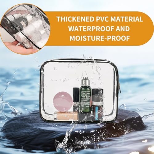 Clear Travel Cosmetic Bag with Zipper, 6PCS Clear Toiletry Bags, PVC Waterproof Travel Wash Bags for Family, Men, Women (Largea, Medium, Small, Minimum) - Image 6