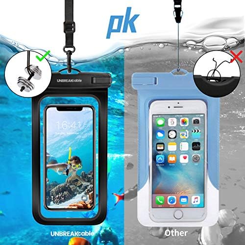 UNBREAKcable Waterproof Phone Pouch, IPX8 Waterproof Phone Case, Travel Essentials, [Dry Bags for iPhone Samsung Huawei Xiaomi...] [7 Inch] [2 Pack] Black - Image 3