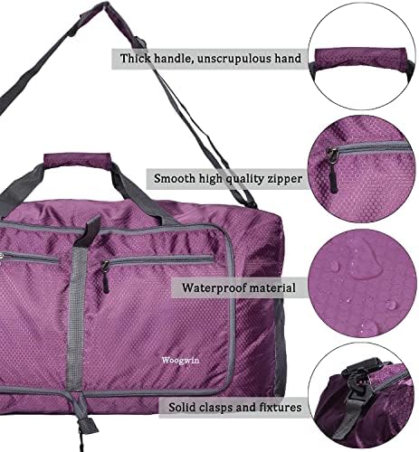 60L Foldable Travel Duffle Bags for Men Women Large Holdall Waterproof Overnight Weekend Bags for Gym Luggage - Image 4