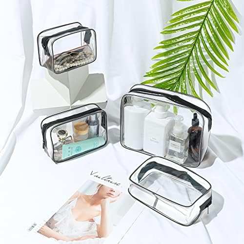 4-Pack Clear Wash & Makeup Bags TSA Approved Makeup Bags, PVC Waterproof Travel Wash Bags for Family, Men, Women (Largea, Medium, Small, Minimum) - Image 6