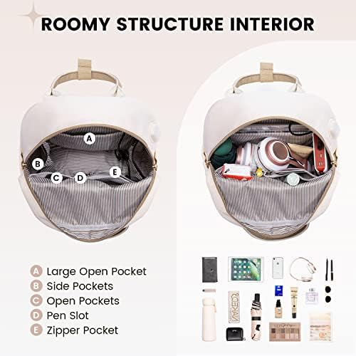 LOVEVOOK Backpack Womens Small Fashion Rucksack Bag for Ladies with USB Port Waterproof Handbag for Girls Anti-theft Mini Casual Daypack City Pack for School Uni Travel, Beige Khaki - Image 3