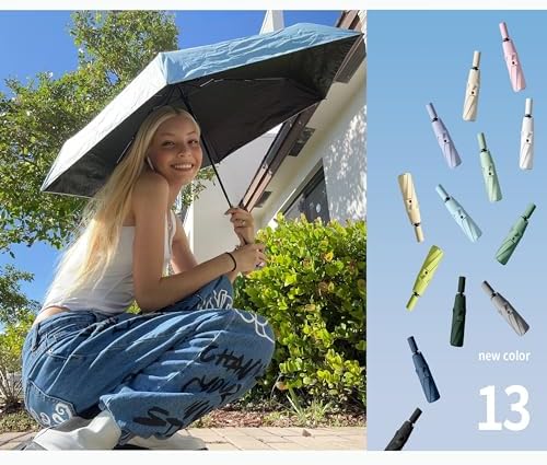 Travel Folding Umbrella Automatic Open/Close Handle Coating Layer Fabric Blocking/Portable Golf/Car Compact Umbrella/Lightweight Small Backpack/Rain Sun Anti UPF 50 UV Protection 99.9% /Men Women Kids - Image 7