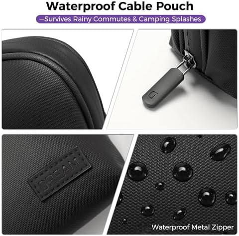 Waterproof Cable Organiser Bag - Durable Travel Organiser Pouch for Tech Accessories, Chargers, AirPods, USB Cables | Compact Multi-Pocket Design, Daily Commute & Travel Essentials Storage Case - Image 2