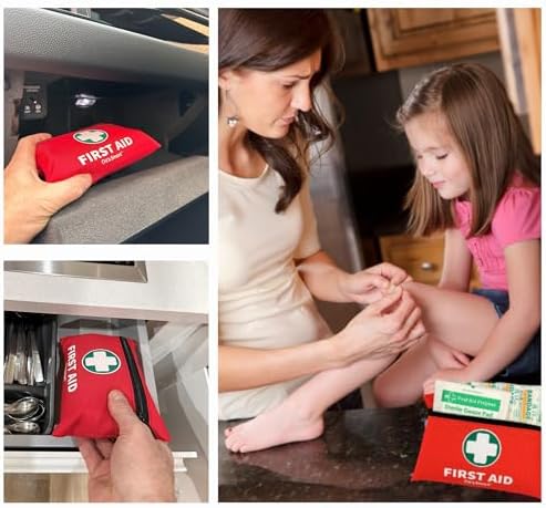 it's Smart Premium First Aid Kit 110 Pieces - for Travel Essentials, Hiking, Home, Camping and Car - Includes Emergency Blanket, Plasters, Bandages, Eyewash and Other First Aid Essentials - Red - Image 2