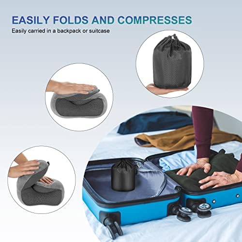 Eono Neck Pillow Memory Foam, Travel Pillow for Neck, Comfortable Neck and Head Support Pillow for Plane Cars Trains Office, Soft Flight Travel Cushion for Sleeping - Image 7