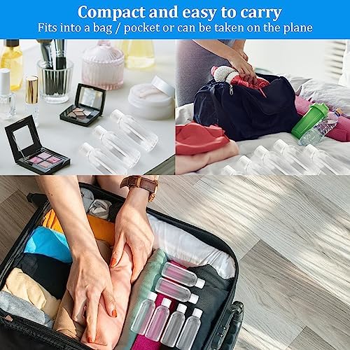 6Pcs Clear Travel Bottles 80ML, Containers Bottles with Lids, with 2 Sheets Stickers, Refillable Empty Travel Bottle for Toiletries Cosmetic Lotion Gel Shampoo Conditioner Shower - Image 6