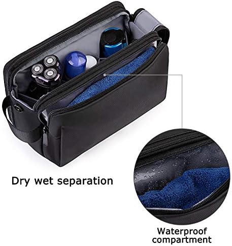 Toiletry Bag for Men, BAGSMART Travel Toiletry Organizer Dopp Kit Water-Resistant Shaving Bag for Toiletries Accessories, Black - Image 3