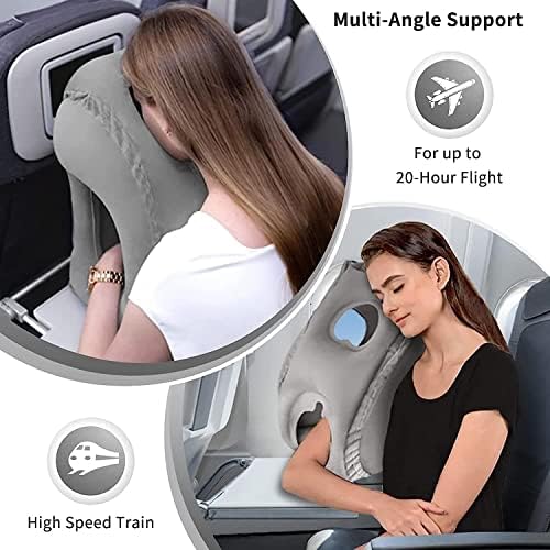 2 Pack Inflatable Travel Pillow for Airplane, Neck Air Pillow for Sleeping to Avoid Neck and Shoulder Pain, Comfortably Support Head, Used for Airplane, Car, Bus and Office… - Image 8