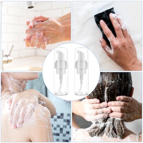2 Pack Foam Pump Bottle Travel Small Size Mousse Foam Soap Dispenser Mini Empty Clear Plastic Foaming Soap Dispenser Refillable Pump Containers for Face Wash Lash Shampoo Skin Care 50 ml/1.7 oz - Image 5