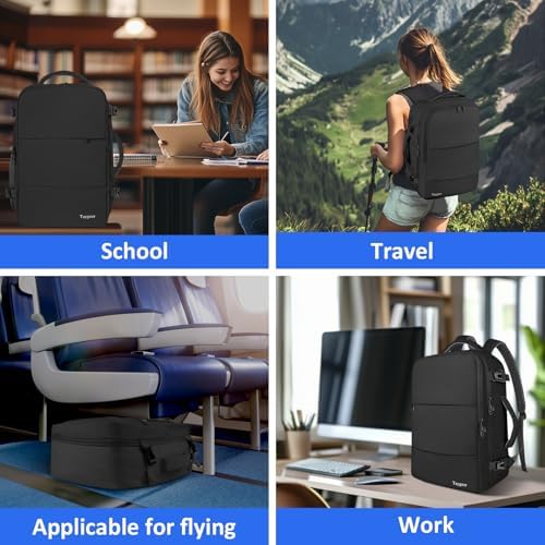 Taygeer Easyjet Cabin Bag 45x36x20 Underseat, Travel Backpack Men Carry On Cabin Size Weekend Luggage Overnight Laptop Rucksack Plane Hand Luggage Bag Laptop Backpack with Shoes Compartment, Black - Image 6