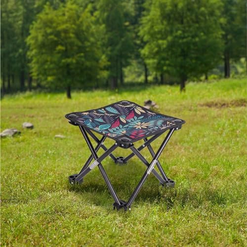 Portable Folding Camping Stool, Mini Lightweight Outdoor Collapsible Slacker Chairs Seat, Collapsible Camp Stool for Fishing Picnic, Beach BBQ, Travel and Hiking with Carry Waterproof Pocket - Image 2