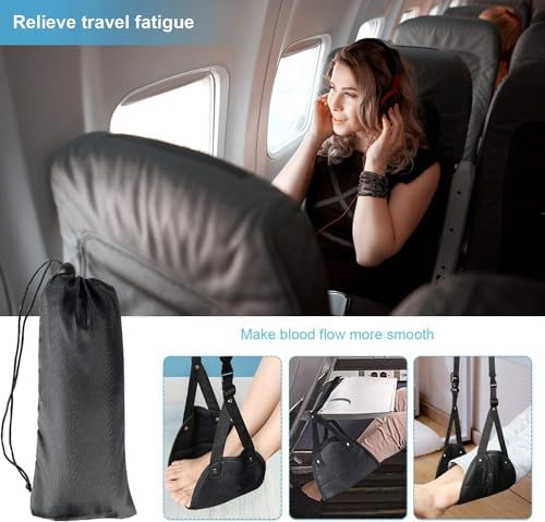 Airplane Footrest - Best Travel Essential, Airplane Travel Accessories, No Clashing Foot Hammock & Portable Plane Leg Rest, Provides Relaxation and Comfortable for Long Flight - Image 7