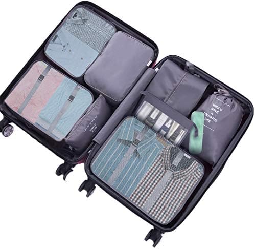 Packing Cubes for Suitcase,Geediar 9 PCS Travel Luggage Packing Organizers Waterproof Travel Essentials Bag Clothes Shoes Cosmetics Toiletries Storage Bags(a-Grey) - Image 2