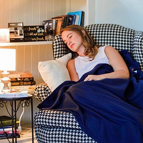 Cozy-Soft Microfleece Travel Blanket, 50x60 Inch, Lightweight, Compact, Perfect for Airplane and Car, Royal Blue - Image 5