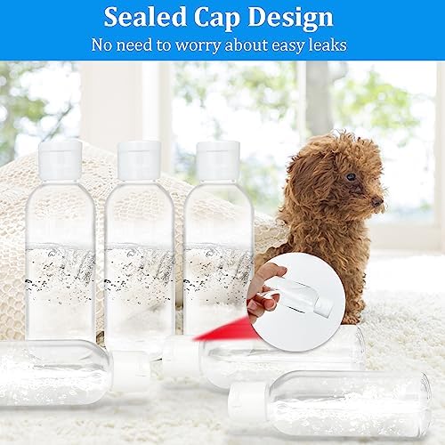 6Pcs Clear Travel Bottles 80ML, Containers Bottles with Lids, with 2 Sheets Stickers, Refillable Empty Travel Bottle for Toiletries Cosmetic Lotion Gel Shampoo Conditioner Shower - Image 4