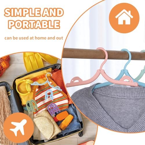 20 PCS Folding Clothes Hangers, Portable Travel Coat Hanger, 10 Color Foldable Space Saving Coat Hanger for Home Travel Outdoor Camping Holiday Travel Accessories Cruise Essentials - Image 6