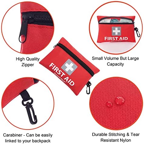 General Medi Mini First Aid Kit, 92 Pieces Small First Aid Kit - Includes Emergency Foil Blanket, Scissors for Travel, Home, Office, Vehicle, Camping, Workplace & Outdoor (Red) - Image 3