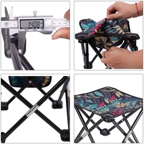 Portable Folding Camping Stool, Mini Lightweight Outdoor Collapsible Slacker Chairs Seat, Collapsible Camp Stool for Fishing Picnic, Beach BBQ, Travel and Hiking with Carry Waterproof Pocket - Image 4