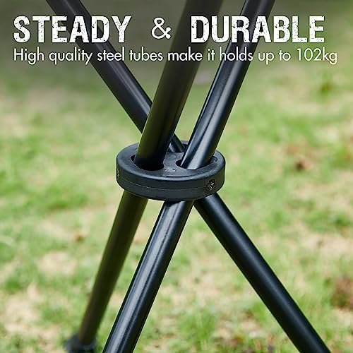 EVER ADVANCED Folding Stool Tripod Tall 53 cm Lightweight Camping Stool Compact Portable Fishing Tripod Camping Chair Collapsible for Outdoor Travel Walking Garden Backpack Hold Up 102 KG - Image 7