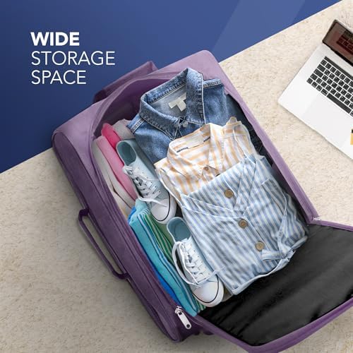LUGG EasyJet 45x36x20 Carry-On Suitcase – Underseat Cabin Bag – Lightweight Hand Luggage 1.4kg 33L – Durable 600D Polyester –Push-Up Trolley,Strong Wheels–Ryanair,British Airways Overhead Locker–Lilac - Image 4