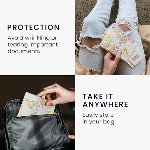 kwmobile Passport Holder Protective Cover - PVC and Plastic Passport Cover for Men and Women - Essential Travel Accessory - Black/Multicolor - Image 4
