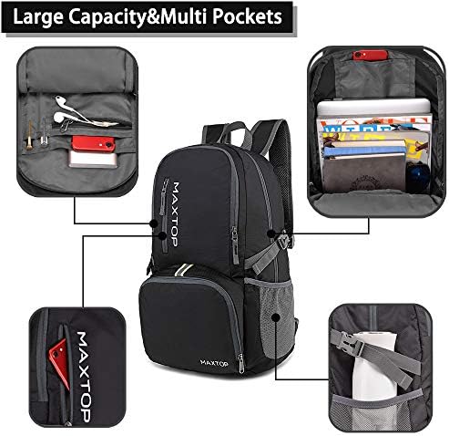 MAXTOP 30L Backpack, Ultra Lightweight Packable Foldable Rucksack, Water Resistant, for Men Women Kids, Outdoor Camping Hiking Travel Daypack Handy Durable Gifts - Image 3