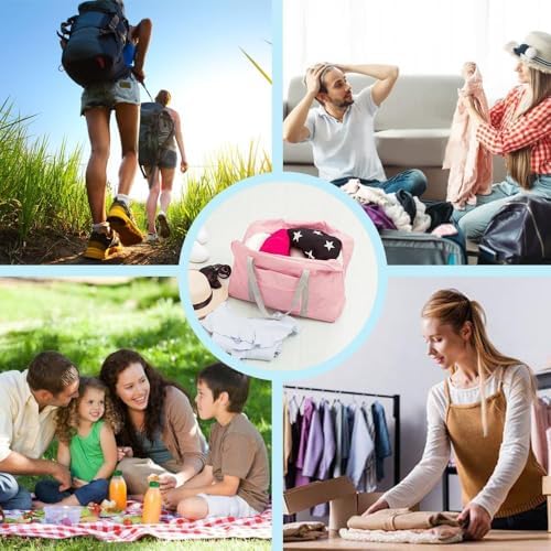 Airlines Underseat Cabin Bag 45 × 32 × 16 cm Foldable Travel Duffel, Hand Luggage, Holdall Tote, Carry on Luggage Overnight for Women and Men-(Pink) - Image 7