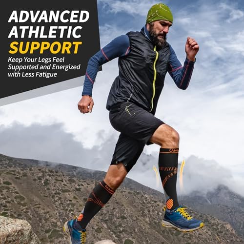 CAMBIVO 2 Pairs Compression Socks for Women and Men, 15-20 mmHg Flight Socks Stockings Running Socks for Flying, Pregnancy, Nurses, Airplane Travel Essentials - Image 8