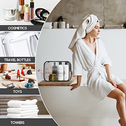 Clear Travel Toiletries Bag, 3 PCS Portable Waterproof Toiletry Bags for Women and Men, Clear Makeup Bags PVC Cosmetic Bag, Travel Accessories Wash Bag for Travelling and Holiday - Image 6