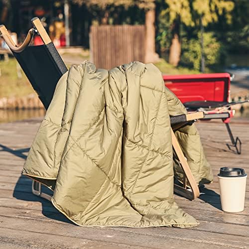 Sonive Camping Blanket Ultralight Multifunctional Warm Travel Outdoor, waterproof,Lightweight Portable with Carry Bag for Stadium, Picnic, Camping, Beach, Dogs,Army green,71x101 cm - Image 3