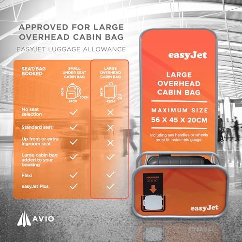 AVIO Atlas Carry On Suitcase - 52x35x20cm Lightweight Hard Shell Suitcase with Double Wheels, Telescopic Handle & Combi Lock, Airline-Approved for EasyJet, Ryanair & British Airways Travel - Image 8