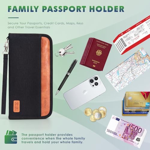 Travel Wallet, Family Passport Holder, RFID Blocking Travel Accessories Organizer for Tickets, Cards, Cash, Holiday Essentials Case Cover for Man & Woman - Image 2