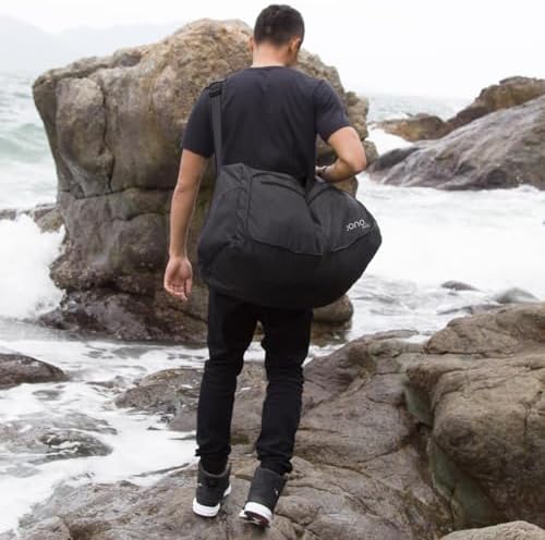 Eono 90L Foldable Travel Duffle Bag Hold All Travel Luggage Bag Holiday Bag with Multi-Pockets for Women Men (Black) - Image 6