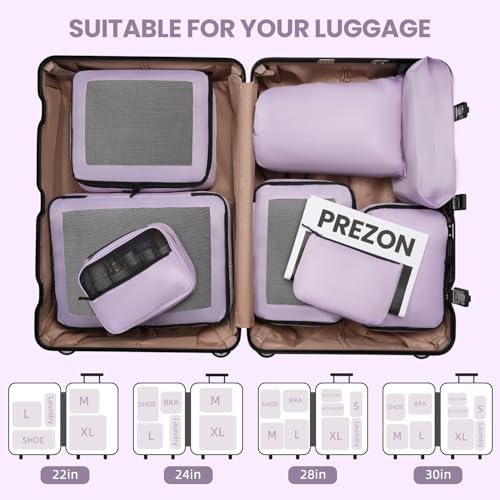 Packing Cubes for Suitcase 8 Set, Lightweight Luggage Packing Organizers Packing Cubes for Travel Accessories - Image 7