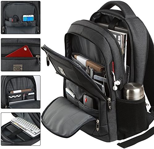 marcello Laptop Backpack with USB Charging&Headphone Port,Anti-Theft Business Backpack with Breathable Padded Shoulder Strap,Water Resistant Computer Rucksack for School/Work/Travel - Image 2