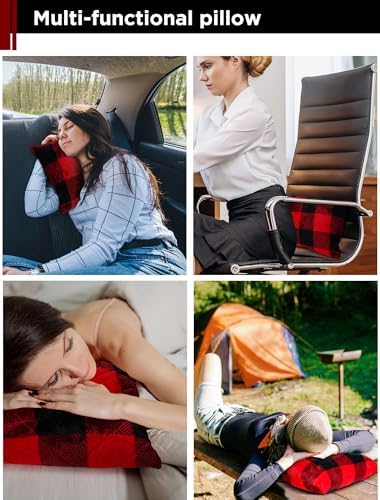 Camping Blanket, 300gsm Skin-friendly Flannel Lining with Pillow Packaging, PU 3000 Waterproof, Windproof Outdoor Blanket for Car, Keep Warm, Blanket Hoodie for Gift, Black 6.6X4.6ft - Image 7