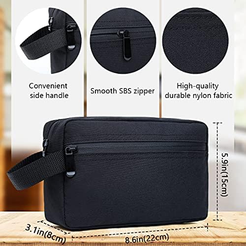 FUNSEED Travel Toiletry Bag for Women and Men, Shaving Bag for Toiletries Accessories, Foldable Storage Bags with Handle for Cosmetics Brushes Tools,Black - Image 4