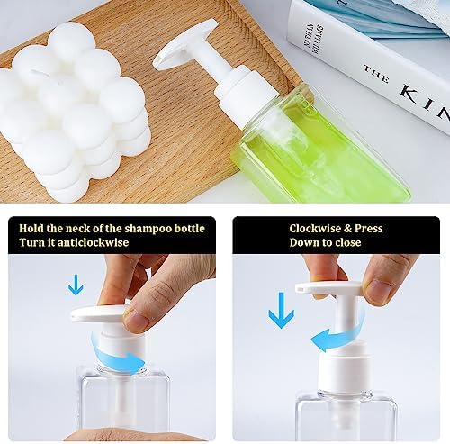 Travel Bottles Travel Accessories Toiletries 4 Pack 3.7oz/110ml Travel Shampoo and Conditioner Bottles Empty Plastic Pump Bottle Dispenser Travel Size Bottles (3labels &1blank) - Image 3