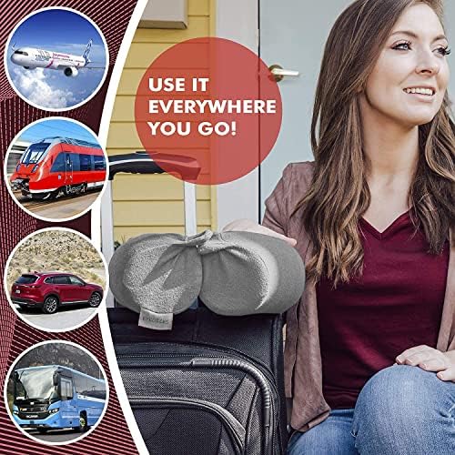 Travel Pillow Twist memory Foam Neck Pillow for Travel, Airplane, Buses, Trains at Home, Chin, Lumbar Leg Support, Bendable Roll Pillow (gray) - Image 2