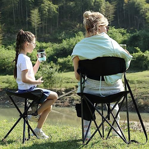 EVER ADVANCED Folding Stool Tripod Tall 53 cm Lightweight Camping Stool Compact Portable Fishing Tripod Camping Chair Collapsible for Outdoor Travel Walking Garden Backpack Hold Up 102 KG - Image 2