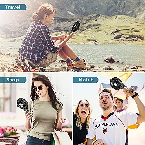 EasyAcc Handheld Fan Portable USB Fan 3 Speeds [Lifetime Service] 180° Foldable Powered Personal Mini Electric Fan With Rechargeable Battery Folding Adjustable Speeds Fan Home Travel Outdoor Black - Image 5