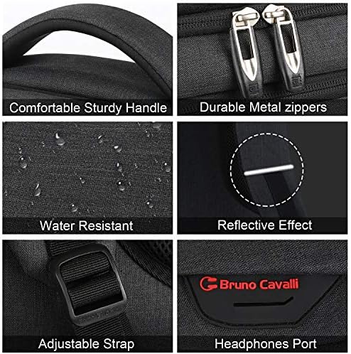 marcello Laptop Backpack with USB Charging&Headphone Port,Anti-Theft Business Backpack with Breathable Padded Shoulder Strap,Water Resistant Computer Rucksack for School/Work/Travel - Image 4