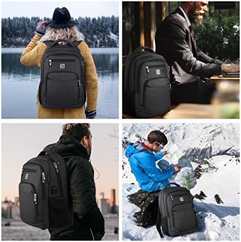 marcello Laptop Backpack with USB Charging&Headphone Port,Anti-Theft Business Backpack with Breathable Padded Shoulder Strap,Water Resistant Computer Rucksack for School/Work/Travel - Image 7