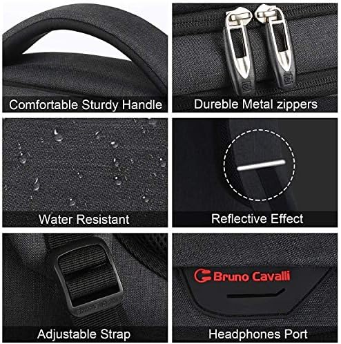 KASIBON Laptop Backpack with USB Charging&Headphone Port,Anti-Theft Business Laptop Backpack with Breathable Padded Shoulder Strap, Water Resistant Computer Rucksack - Image 4